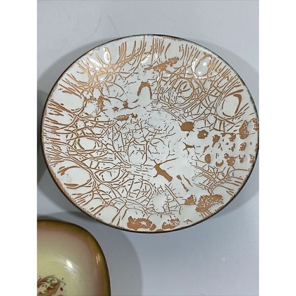 Lot (3) MCM Midcentury Modern Trinket Dish Trays Kareka Statham - Picture 6 of 14